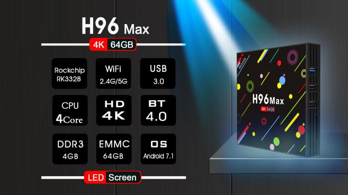 H96 maximum 4G 64G RK3328 Android 7,1 KODI17.3 met 5G-wifi en het geleide scherm