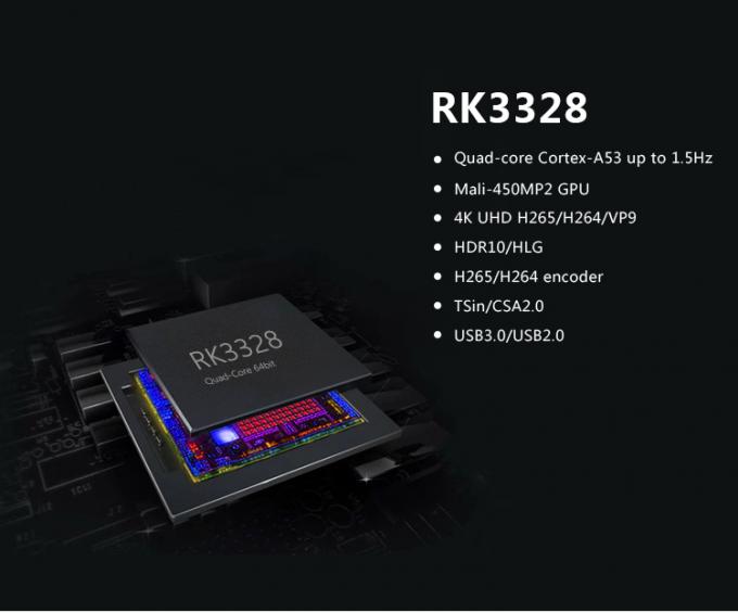 De hete Verkopende Rk3328-Doos R10 4Gb 64Gb 4K Android 7,1 Doostv Android van TV van de Vierlingkern Slimme